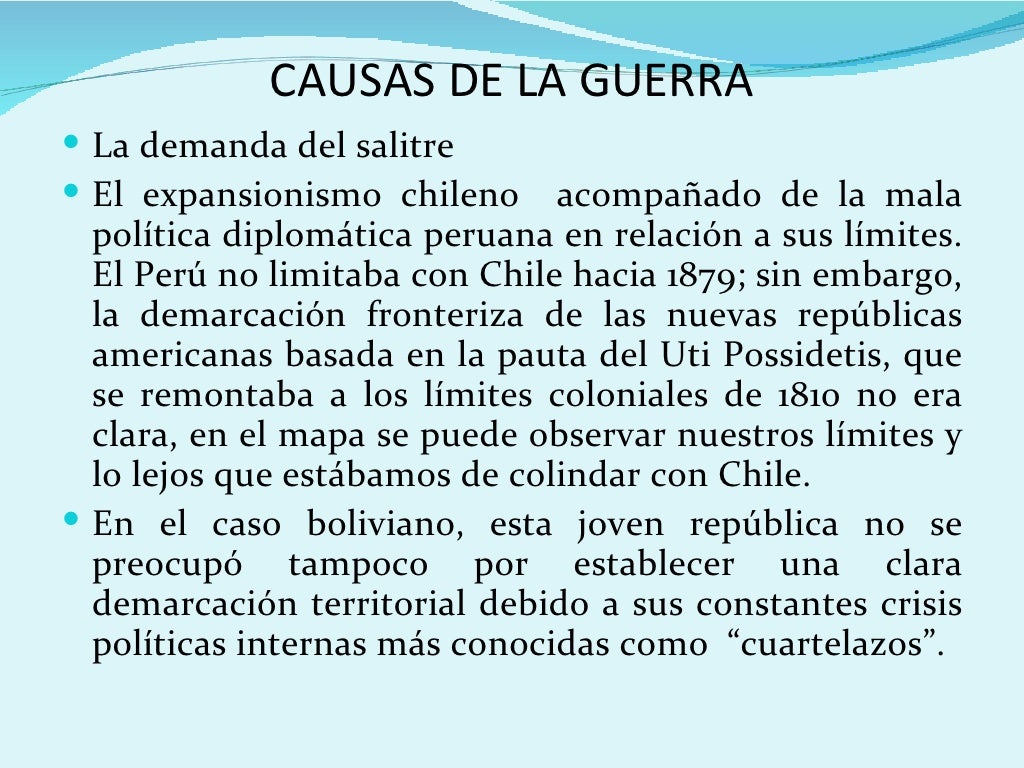 Causas de la guerra con chile