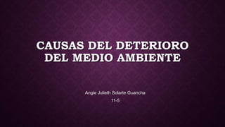 CAUSAS DEL DETERIORO
DEL MEDIO AMBIENTE
Angie Julieth Solarte Guancha
11-5
 