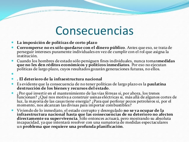 Causas y consecuencias de la corrupción