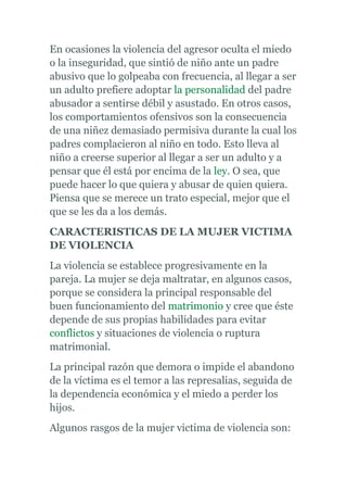 Causas y efectos de la violencia tania