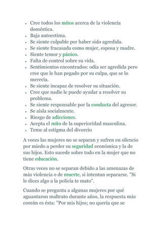 Causas y efectos de la violencia tania