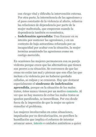 Causas y efectos de la violencia tania