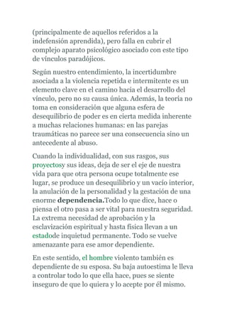 Causas y efectos de la violencia tania