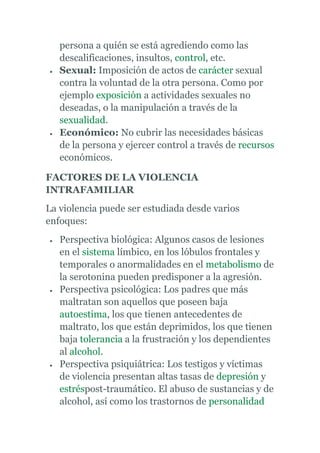 Causas y efectos de la violencia tania