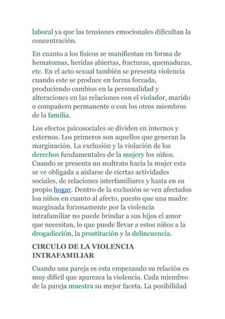 Causas y efectos de la violencia tania