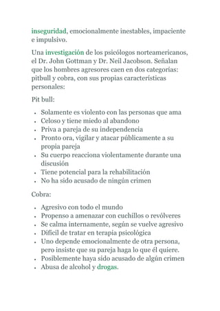 Causas y efectos de la violencia tania