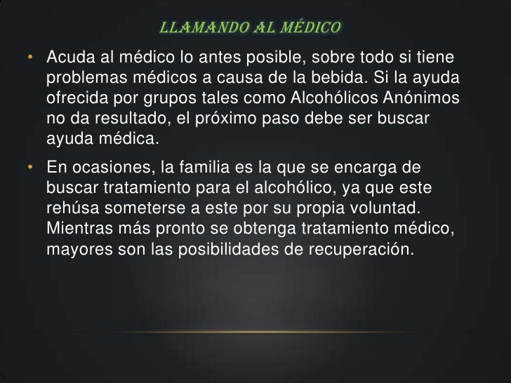 El tratamiento del alcoholismo por las hierbas