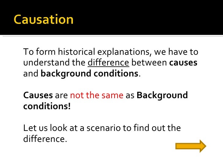 what does causation mean in history