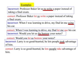 Incorrect Writing Sample Causative | PPT