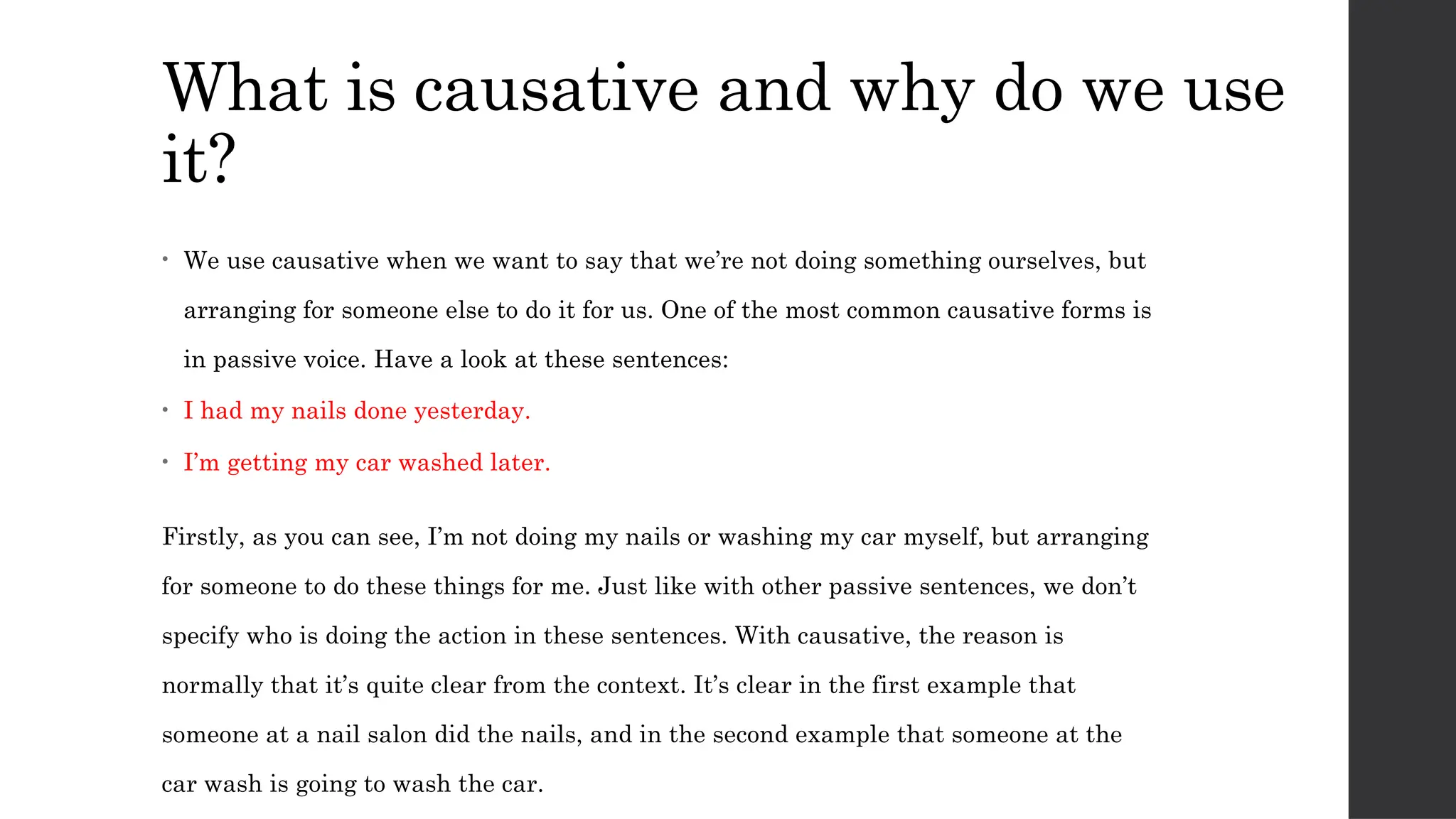 causative form in advanced English power point by Sarab | PPT