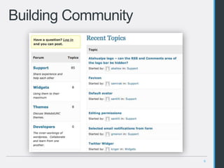 9
Building Community
 