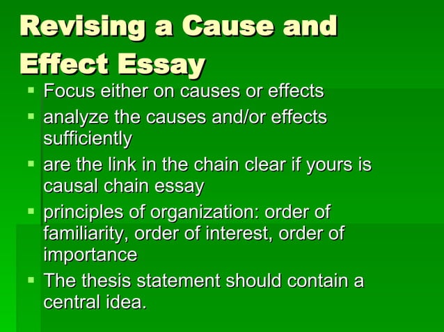 Cause And Effect Essay Ppt
