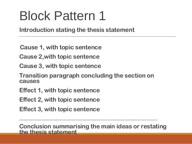 topic sentence cause and effect