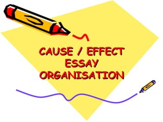 CAUSE / EFFECT
    ESSAY
ORGANISATION
 