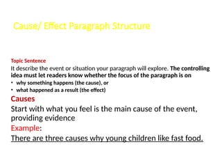 Writing A Good Cause - Effect Paragraph- | PPTX