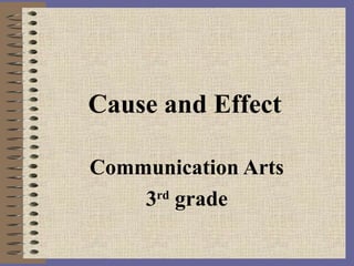 Cause and Effect
Communication Arts
3rd
grade
 