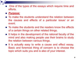 interesting cause and effect essay topics