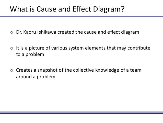 Cause and Effect diagram