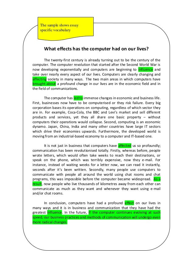Cause and effect essay on computer revolution