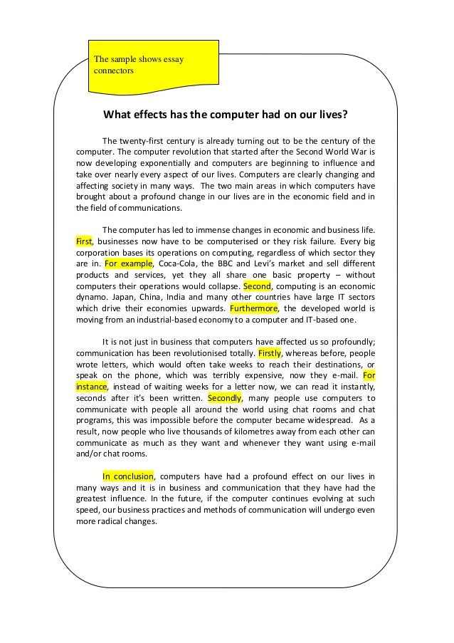 Cause and effect example essay