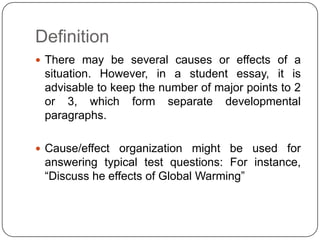 cause and effect organization definition
