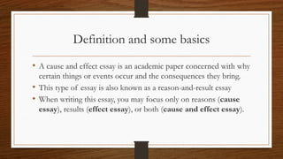 Reason Essay Example Cause and Effect Essay in Essay Writing.pptx