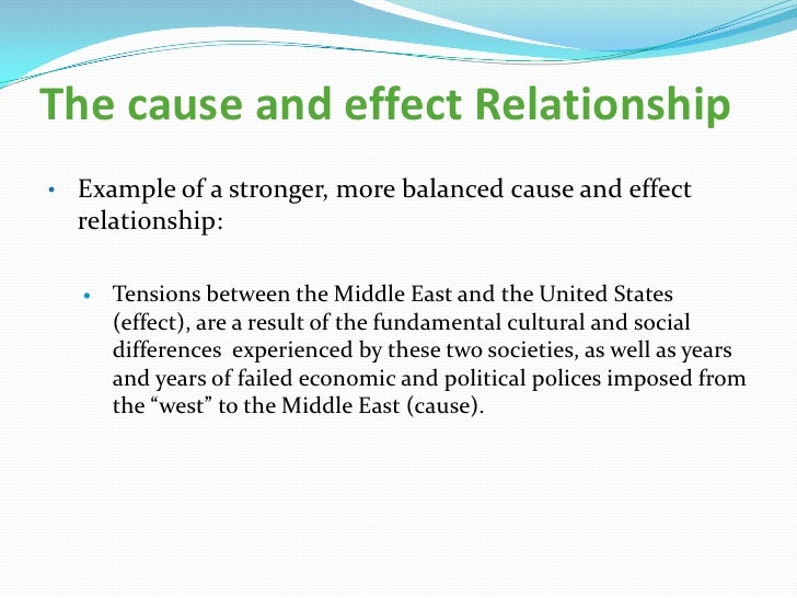 Cause and effect essay relationships