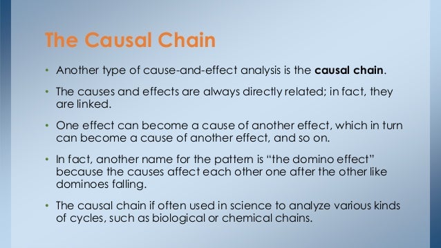 causal chain essay examples