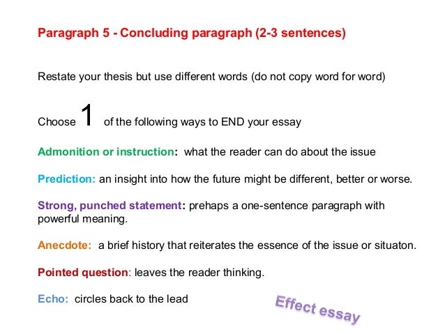 how to end a cause and effect essay
