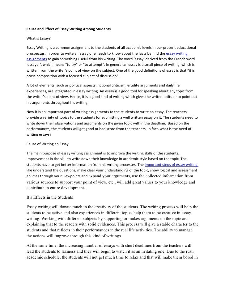 Causal analysis essay sample