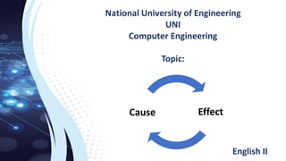 National University of Engineering
UNI
Computer Engineering
EffectCause
Topic:
English II
 