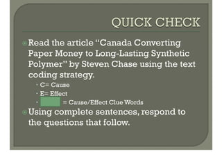 Cause And Effect Text Structure