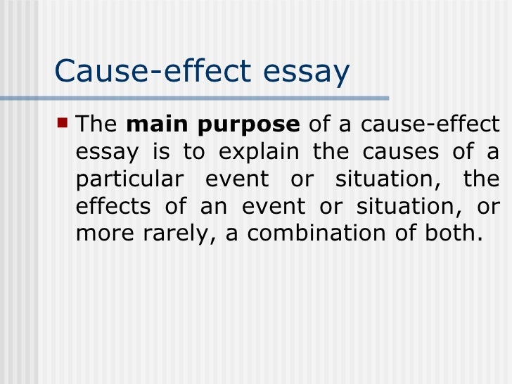 purpose of cause and effect essay