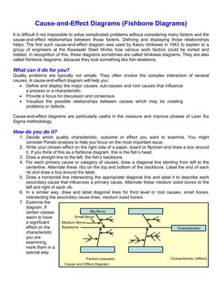 Cause & effect diagrams | PDF