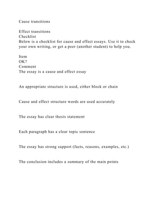 Reason Essay Example Cause & effect essaysThe Cause and effect essay is another c.docx