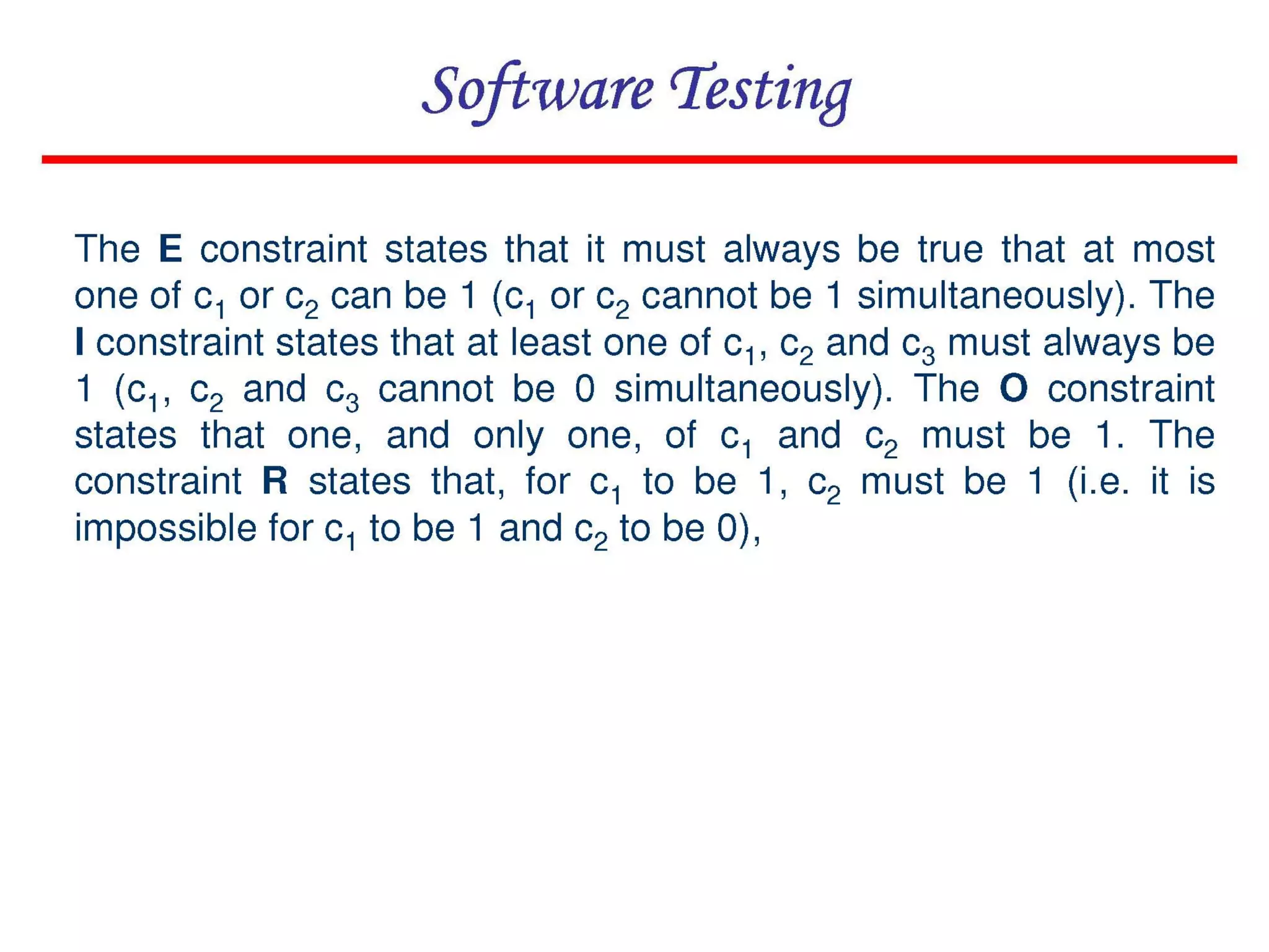 Cause effect graphing technique