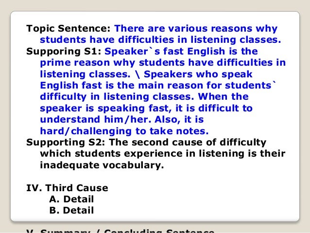 topic sentence cause and effect