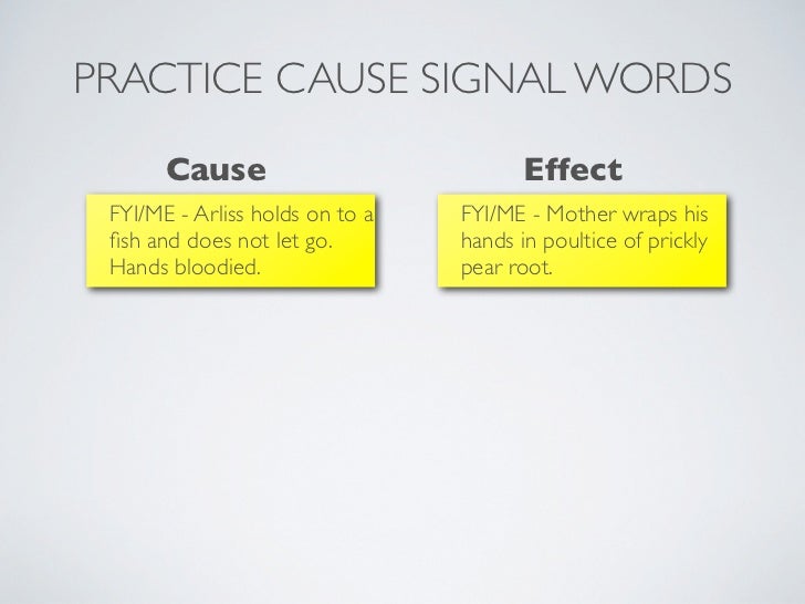 Cause/Effect Signal Words