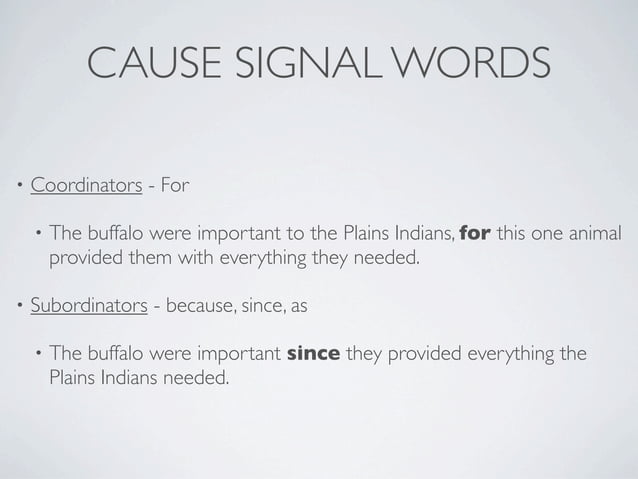 Cause/Effect Signal Words | KEY