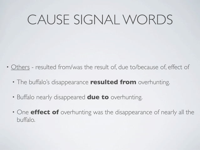 Cause/Effect Signal Words | KEY