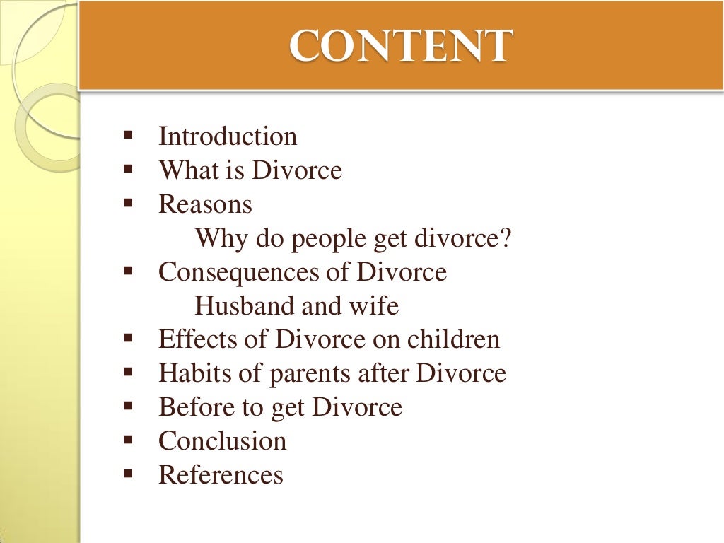 consequences of divorce essay