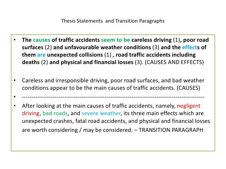 Causes and effects of traffic accidents 2010