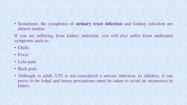 Symptoms of urinary tract infection chills