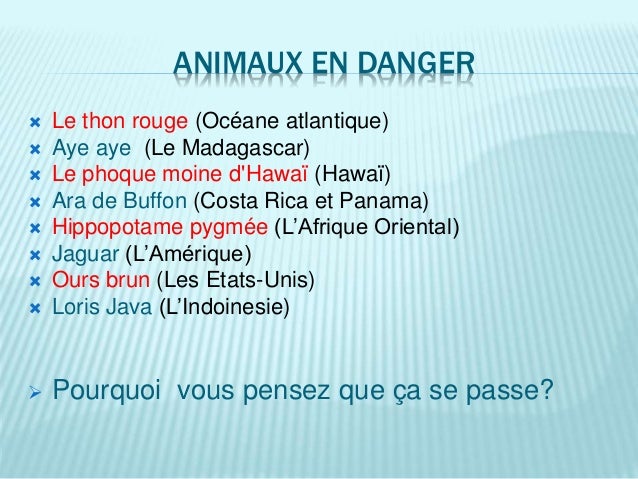 Causes De La Disparition Des Espèces Animales Et Vegetales