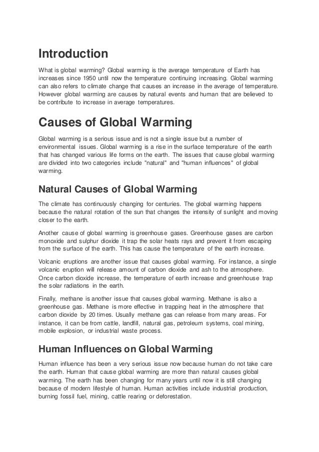 introduction global warming essay