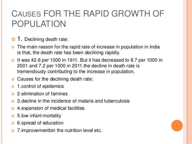 Causes for rapid growth of indian population