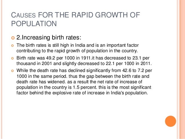 The Reasons For Growth Of Rapid Population
