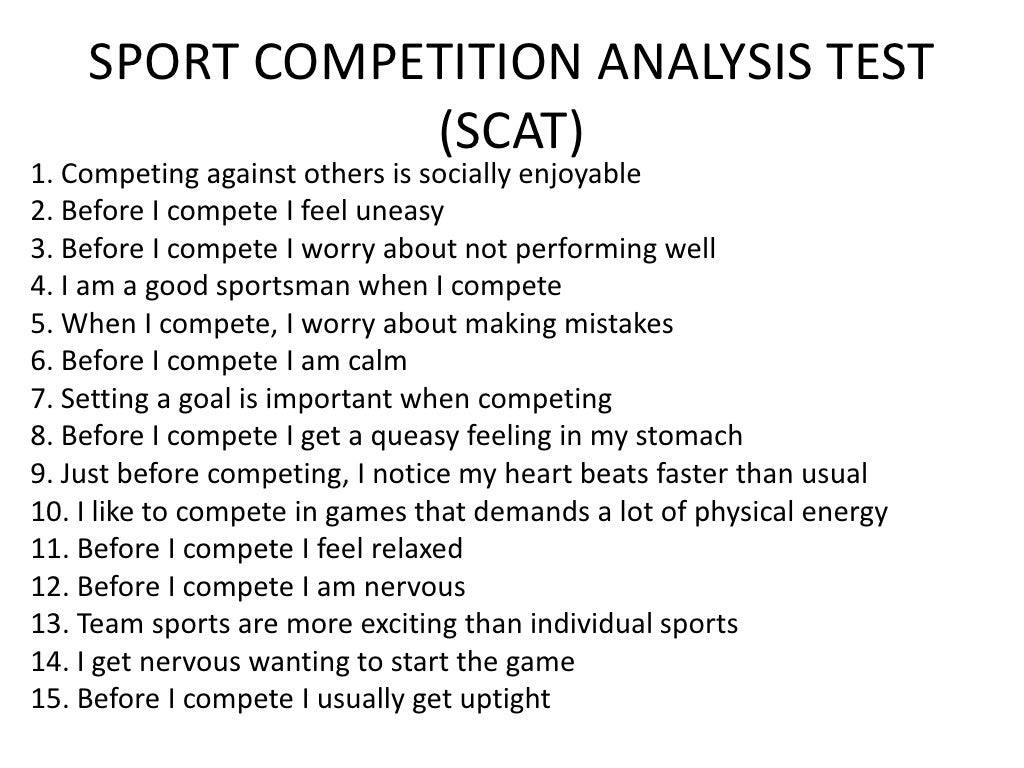 Causes of anxiety in sport