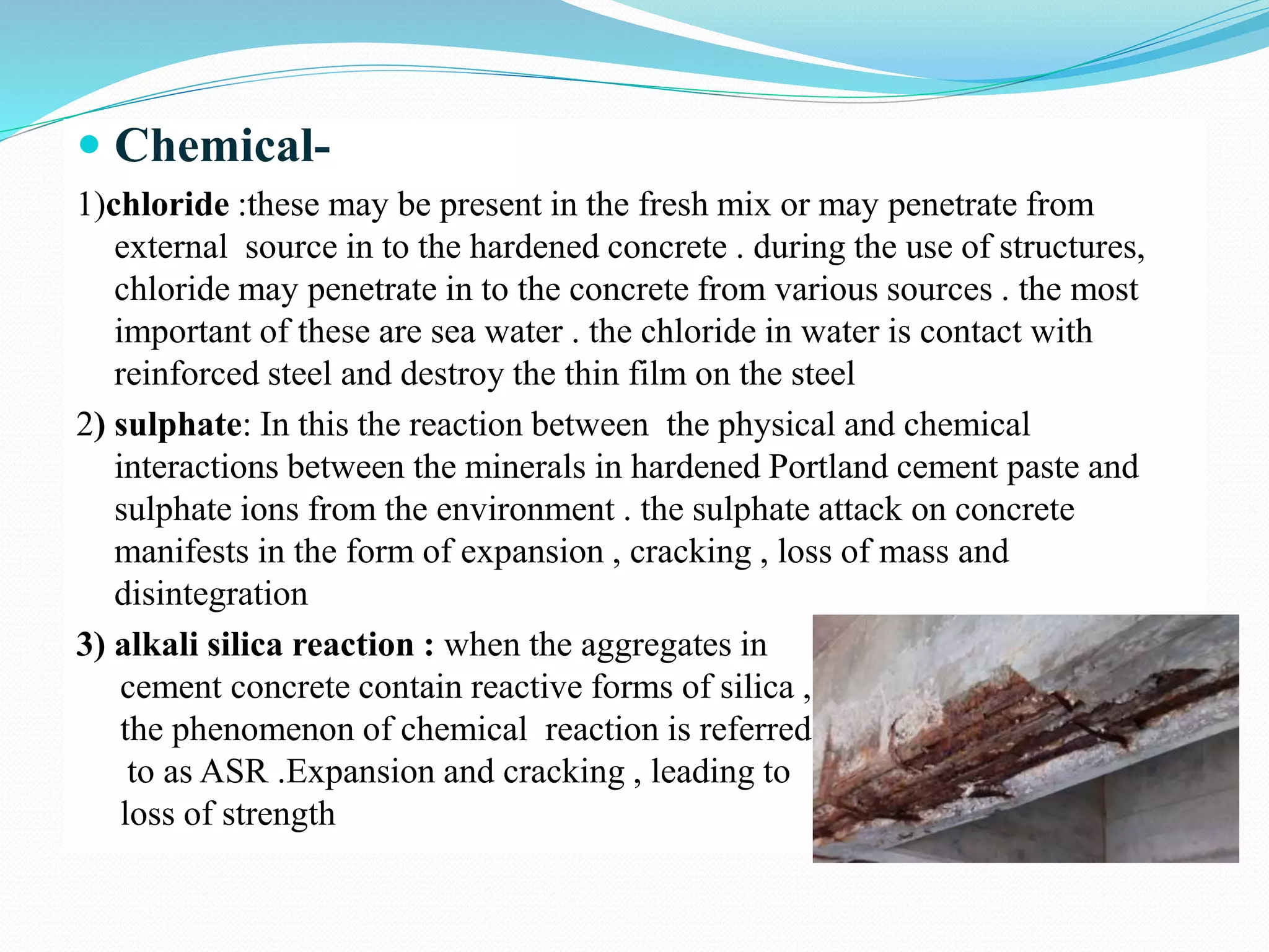 Causes of deterioration of concrete structures | PPTX
