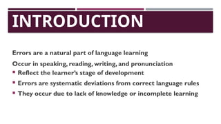 Error In Language causes of errors in English. Pptx....language | PPTX
